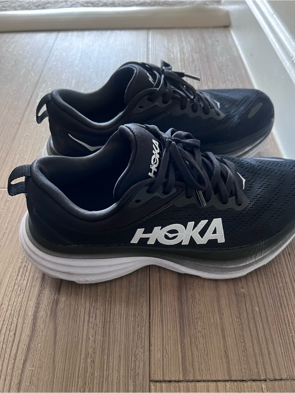 Hoka Black with White Logo Men's Running Sneakers